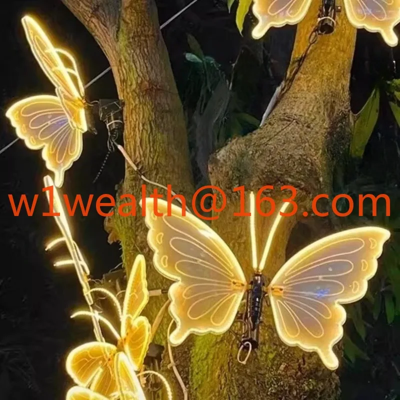 40cm LED outdoor butterfly lights, landscape lights for parks , decorative insect lights, waterproof dynamic butterfly lights
