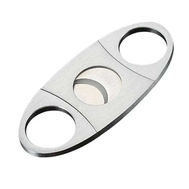 Stainless Cigar Guillotines Double Blades Cigar Punch Cutter Pocket Gadgets Zigarre Cigarette Cuban Smoking Accessory