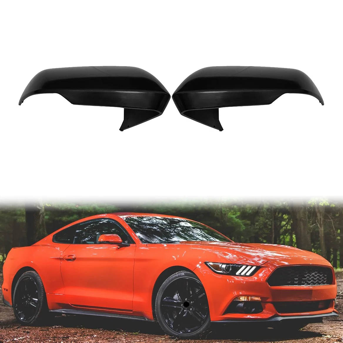 

Car Right Rearview Side Glass Mirror Cover Trim Frame Side Mirror Caps Replacement for Ford Mustang 2015-2020