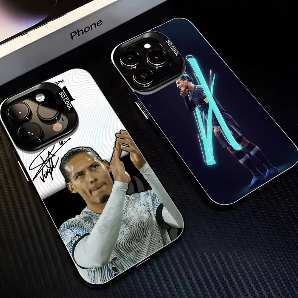 

football Virgil van Dijk Phone Case For iPhone 16,15,14,13,12,11,Mini,Pro,MAX Black Matte Shockproof Cover