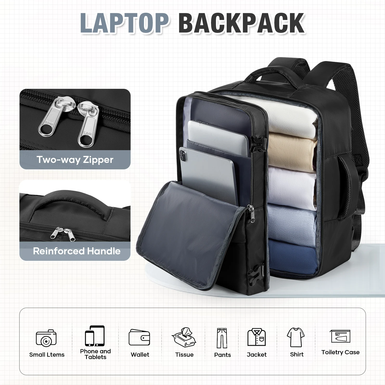 Ryanair 40x30x20 Luggage Cabin Bag, 40x30x20 Bag Men Women 15.6inch Laptop Bag Business  Travel Backpack，College School Backapck