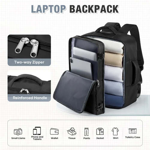 Imagen 2 del producto Ryanair 40x30x20 bolsa de cabina de equipaje, 40x30x20 bolsa hombres mujeres 15,6 pulgadas bolsa para ordenador portátil mochila de viaje de negocios, mochila escolar universitaria