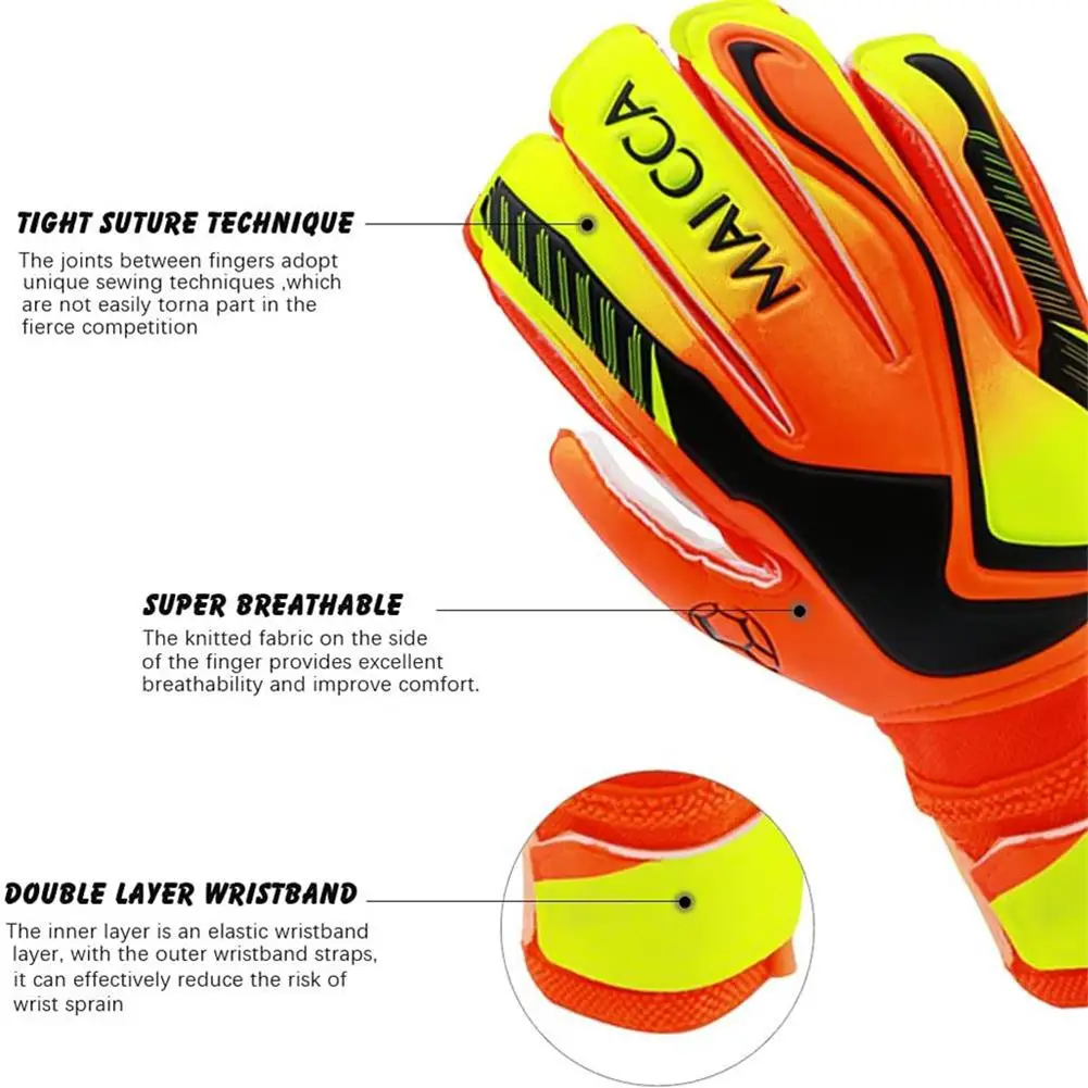 Soccer Goalkeeper Gloves for Men Children Outdoor Football Handguard Sports Gloves Non-Slip Wear-Resistant Finger Protection