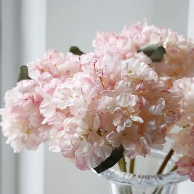 

E8BD Realistic Artificial Hydrangea Flower Height 13.7Inch Simulation Flower For Wedding Table Centerpieces Home Decoration