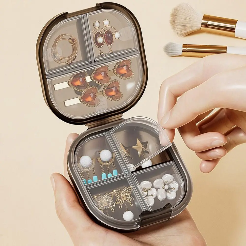 منظم تخزين حلي الدب الكرتوني، صندوق تخزين مجوهرات لطيف مقاوم للغبار، متين مع حجرة منفصلة