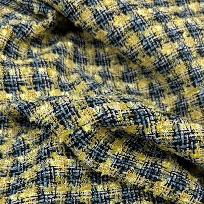 달콤한 노란색 파란색 격자무늬 디자이너 트위드 원단 수 - Sewing Tweed 리뷰 및 가격
