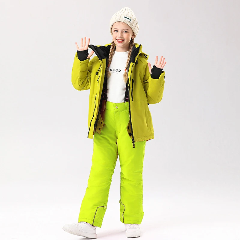 -30℃ Children's ski suit snow set cross-country 100-160cm 5 6 7 8 9 10 11 12 13 14 15 years boys girls Off road Warm waterproof