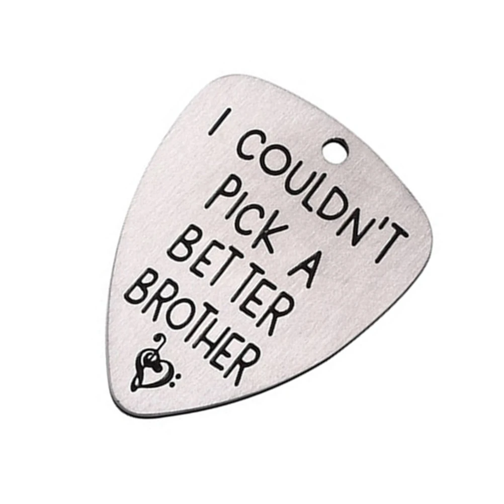 

Guitar Film Musical Instrument Accessory Pick Lettering Titanium Steel Ukulele Silver Carved