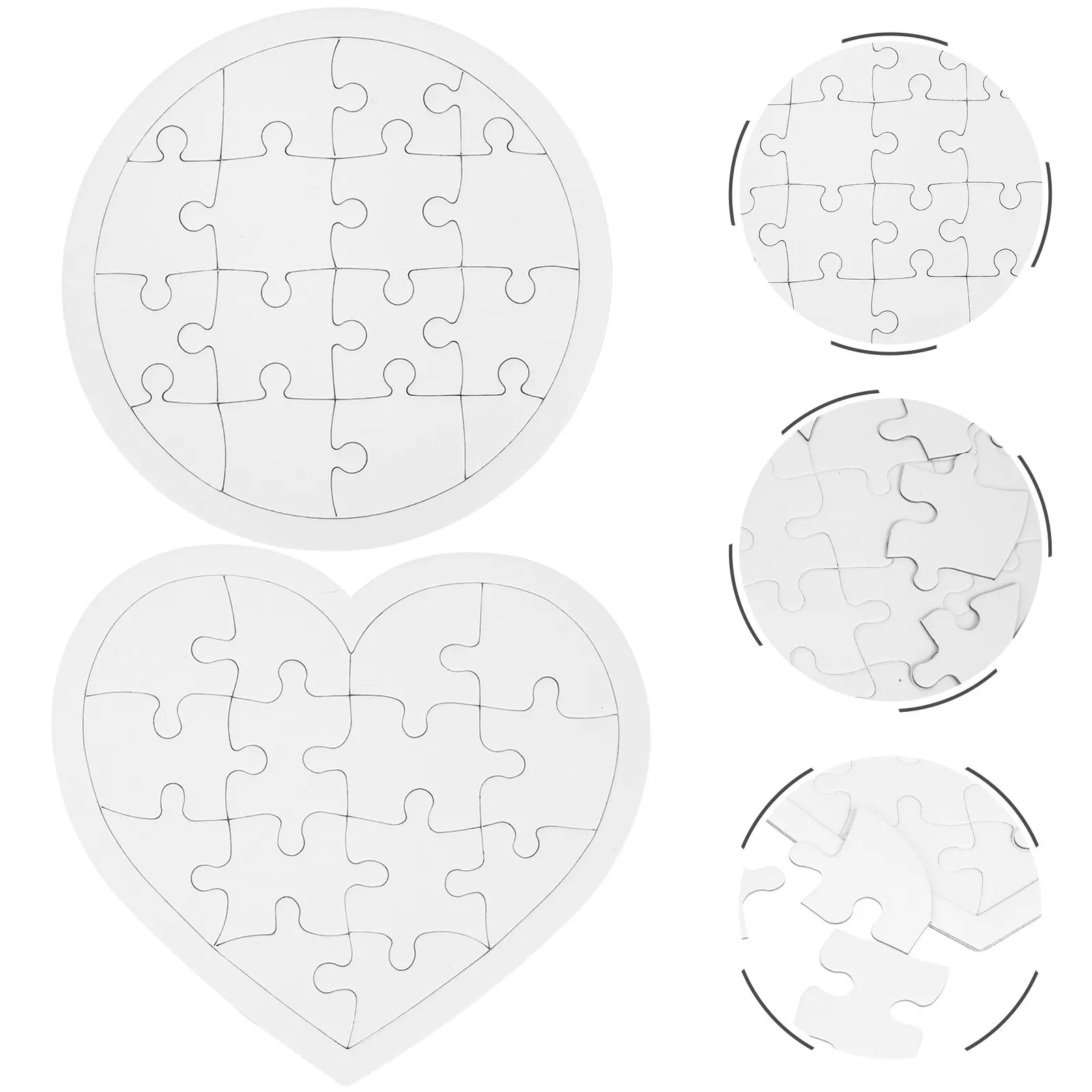 10Pcs Blank Paper Puzzle DIY Kid Sublimation Drawing Crafts Educational Early Development Sublimation Puzzle Blanks