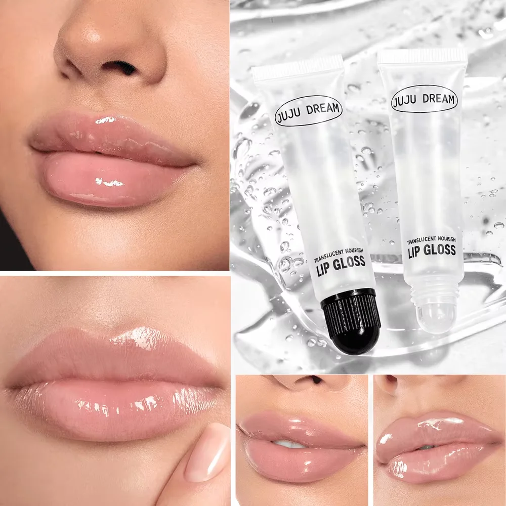 JUJU DREAM Glassy Lip Gloss Moisturizing Hydrating Lip Oil Transparent Plumping Lip Care