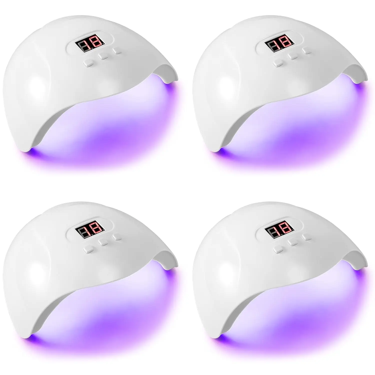 

4 Pcs UV LED Nail Lamp, Nail Dryer with Sensor & 3 Timers, LCD Touch, Pink