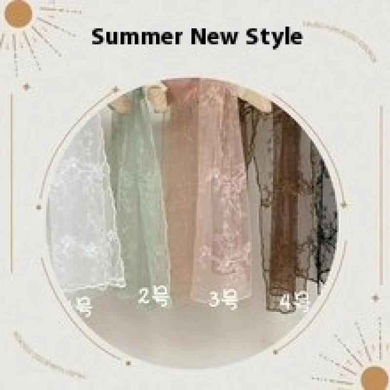 

[YU] Casual Retro Lace Small Long Scarf Embroidered Flower Long Silk Female Korean Version Literary Versatile Decorative Shawl