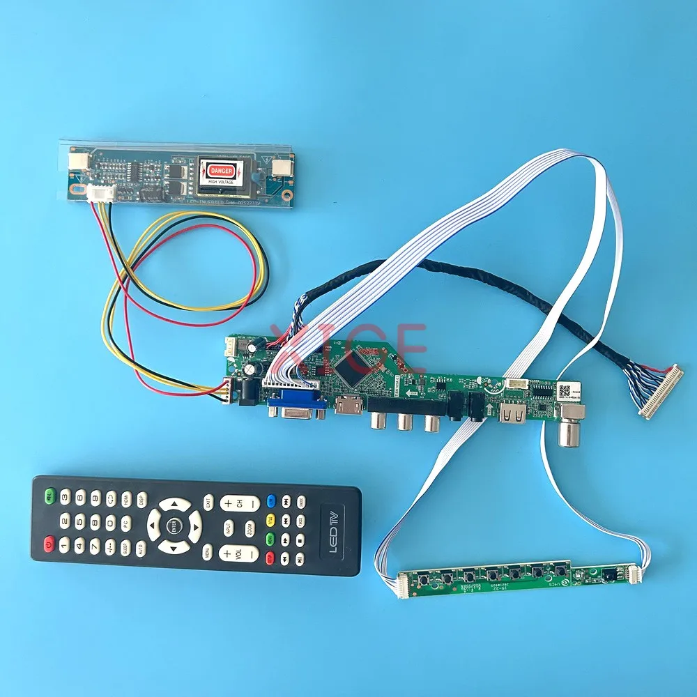

LCD Driver Controller Board Fit LP171WP3-A4 TV Analog Display VGA+HDMI+AV+USB+IR 1440*900 2-CCFL Kit DIY 30 Pin LVDS Screen