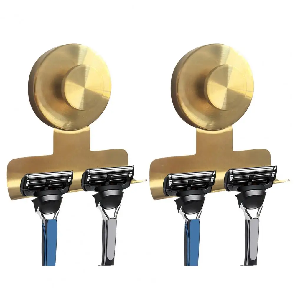 

Shower Razor Holder 2pcs Stainless Steel Suction Cup Shaver Holder Wall Mounted Razor Organizer Removable Bathroom for Towel
