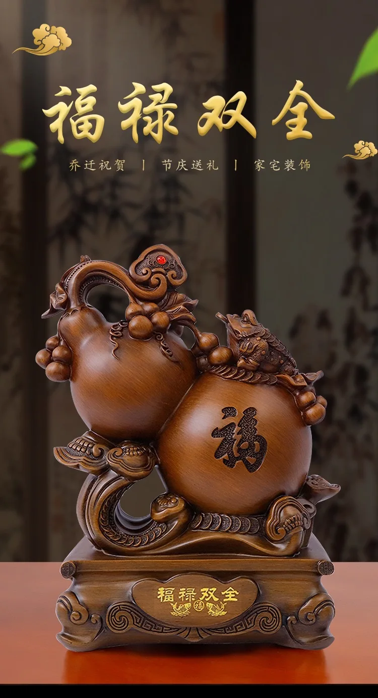 Zhaocai gourd sculpture crafts living room foyer bookshelf office desktop home decoration housewarming opening gifts