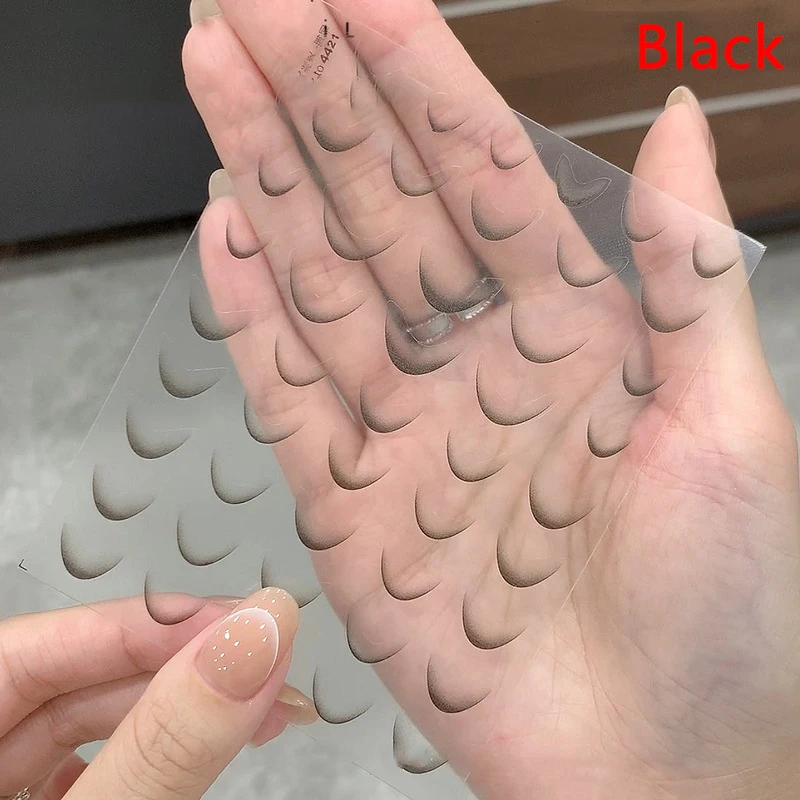 1Sheet Fashion French Gradient Nail Art Stickers Thin Black White Line Press On Nails Decals Manicure Decorations DIY!~
