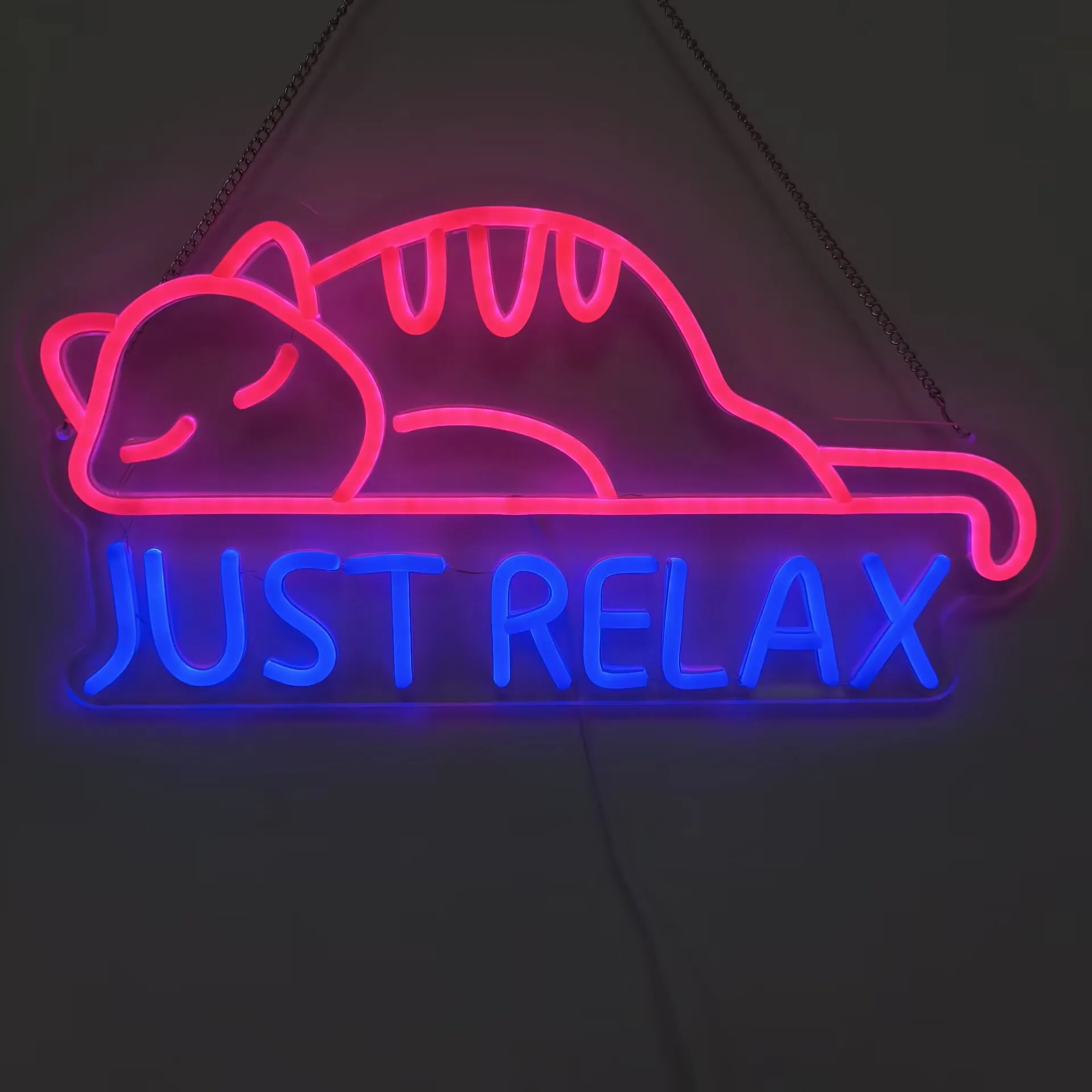 JUST RELAX Neon-Neonlichtschild, USB, dimmbar, LED-Neonschild, Wanddekoration für Schlafzimmer, Spielzimmer, Wohnzimmer, Geburtstagsparty-Geschenke
