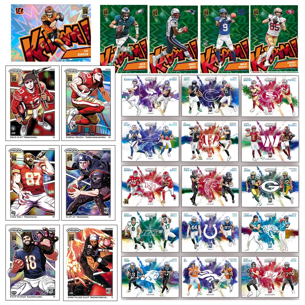 

PANINI DIY homemade 2024 Rugby TRAVIS KELCE jayden patrick brock mccarthy drake maye Colorful explosion Collectible cards