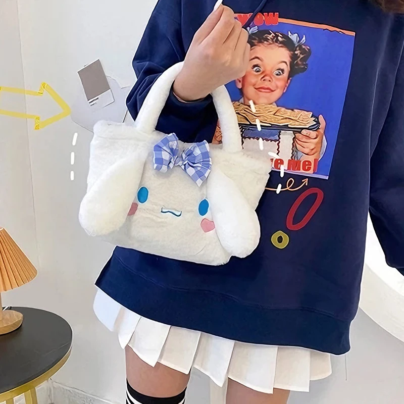 

Плюшевая сумка Sanrio My Melody Kuromi Cinnamoroll, аксессуары с вышивкой в стиле аниме, кавайная женская сумка для хранения, подарки для девочек