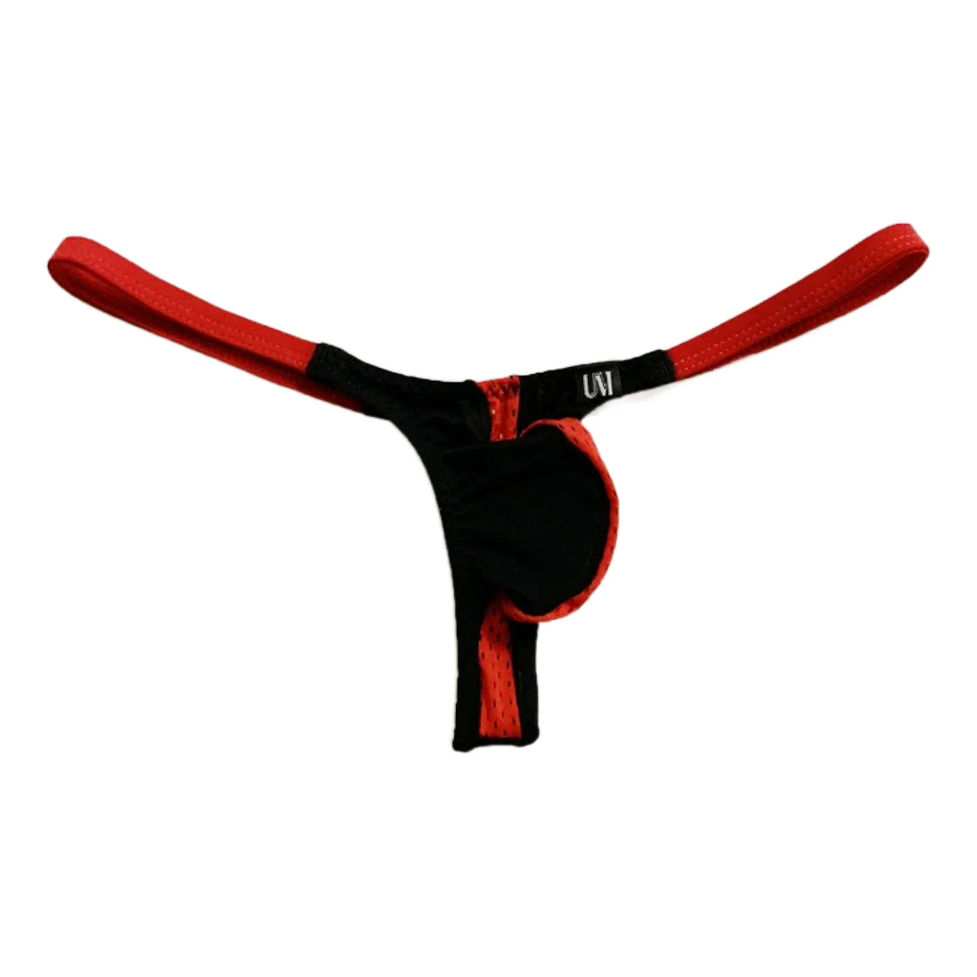 Men's Ultra-Thin Breathable Mesh Underwear Color Patchwork Sexy Low-Cut Thong And T-Pants for Comfortable Support