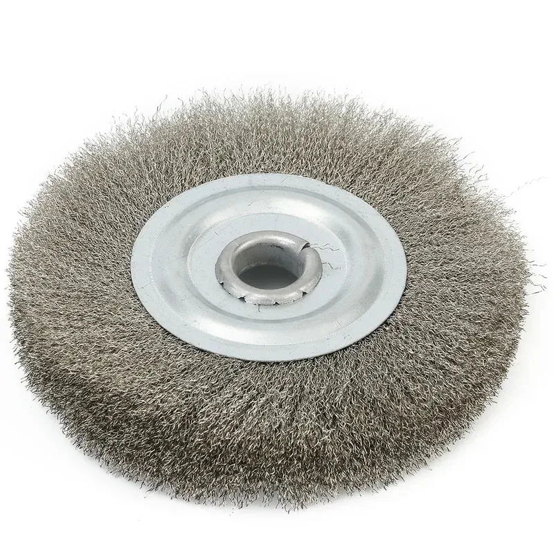 

5inch Crimped Stainless Steel Wire Wheel Brush Bench Grinder Abrasive Tool 16mm Hole For Deburring Rust Cleaning Polishing