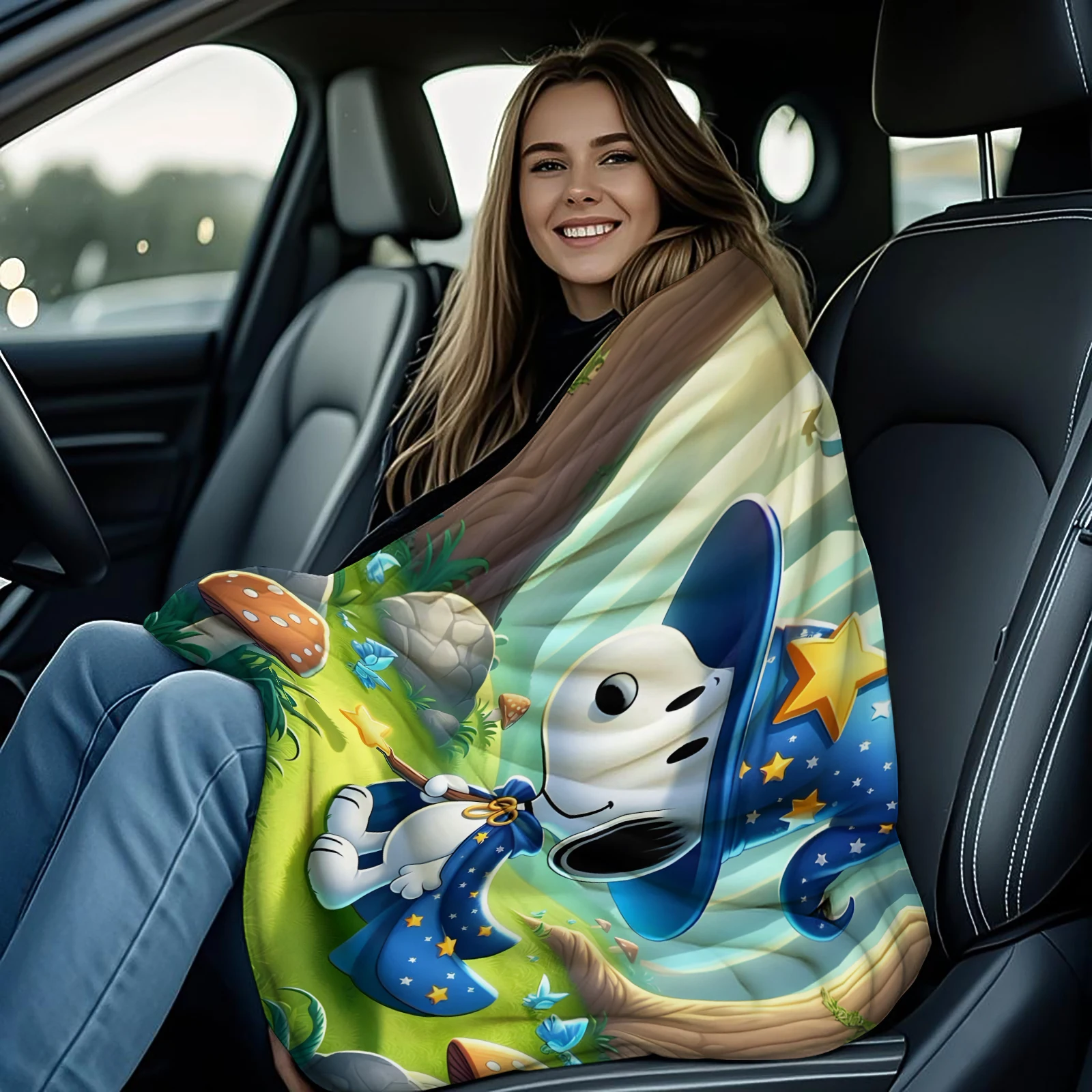 الفول السوداني سنوبي المرجان الصوف أفخم رمي بطانية الكرتون لطيف بطانية للسرير مكتب سوبر الدافئة الفراش يلقي الاطفال الغداء بطانية