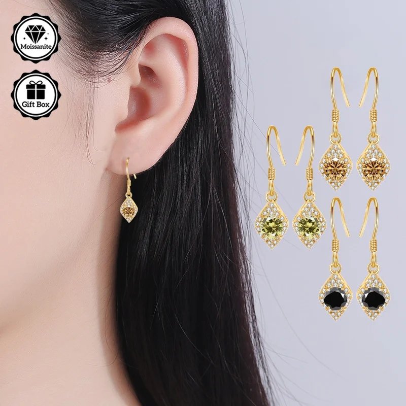 

LAMVOICE 1-каратные гипоаллергенные серьги с муассанитом, дизайнерский товар высокого качества, День святого Валентина, подарок для дочери