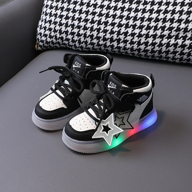 Light-on Children's Children's Shoes 1-6 Years Old 3 Boys' Sports Shoes Girls' Casual Shoes Light Shoes Board Shoes Kids' Fashio