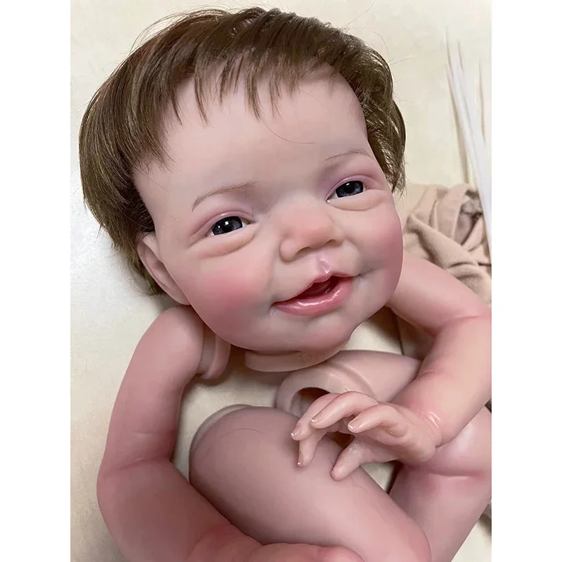 NPK 19inch Lifelike Reborn Charlie Doll kit Newborn Baby Has painted Doll kit Unfinished Doll parts with Hand-rooted hair