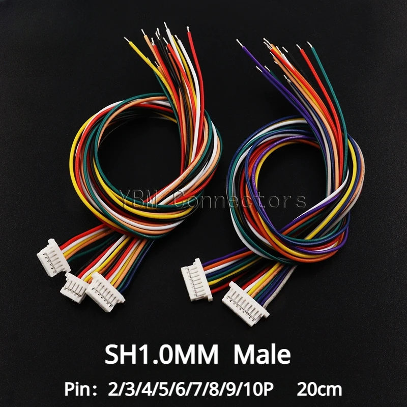 10pcs Sh1,0 Draht Kabelst Ecker Diy Sh 1,0 Jst 2/3/4/5/6/7/8/pin Elektronische Leitung Single Connect Klemmenst Ecker 28awg 20cm