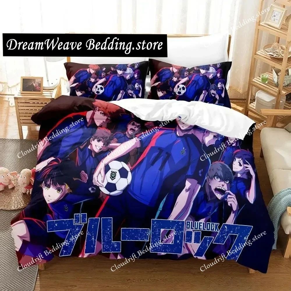 New Blue Lock Bedding Set Single Twin Full Queen King Size Bed Set Adult Kid Bedroom Duvet cover Sets 3D Anime Bed Sheet Set9639