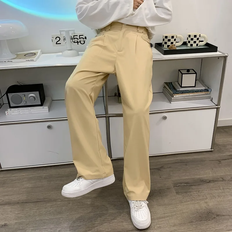 Gentlemen Casual Pants Men Designer High Street British Teens Cool Handsome All-match Baggy Korean Harajuku Trousers Fashion Ins