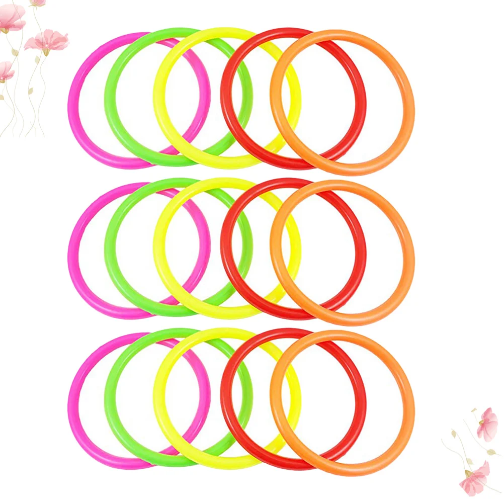 15 Pcs Plastic Circle Toys Throwing Rings for Kids Games Props Child Party Favors Birthday Festival Play Safe