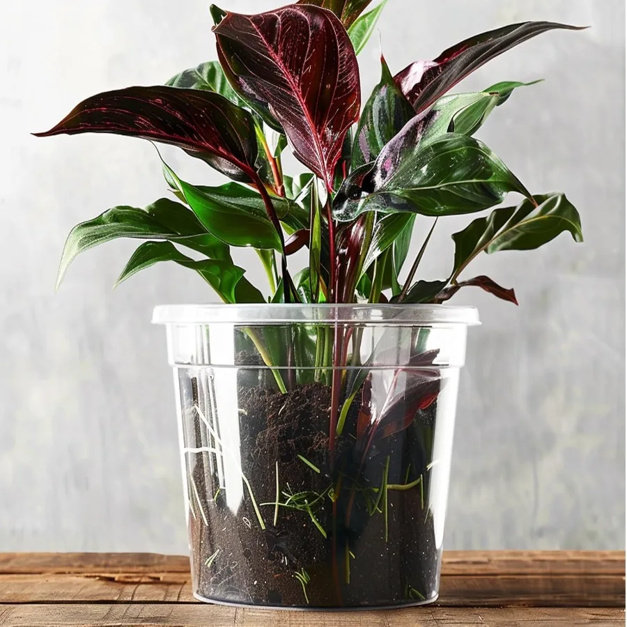 30 عبوة من 5 6 7 بوصة أوعية الحضانة المقواة مع فتحات الصرف أوعية نباتات بلاستيكية شفافة للشتلات ومبتدئين البذور الشفافة #5