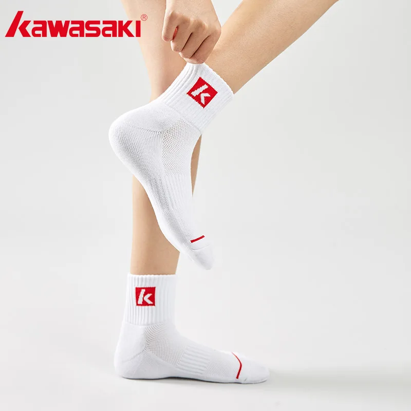 Kawasaki 2024 New Sports Socks Breathable Sweat-wicking Socks For Tennis Golf Wear or other Sports B6339