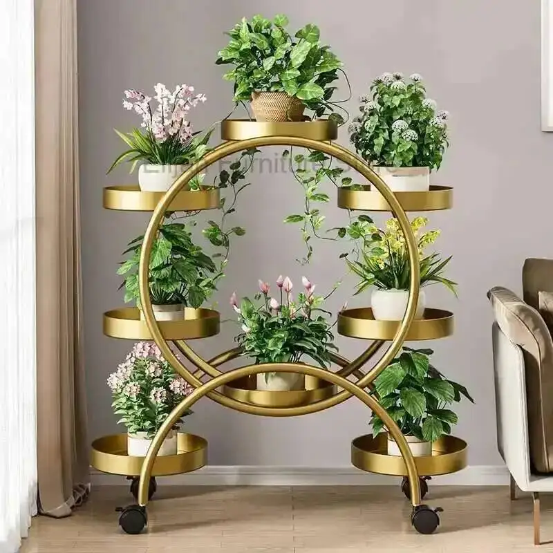 

Design Aesthetics Organizer Living Shelf Flower Room Flower Stand Display Light Luxury Fashion Decorations Plantenrek Furniture