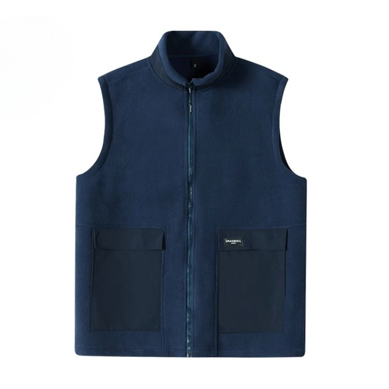 

Men's Autumn Winter Loose Fit Fleece Lined Sleeveless Vest Jacket for Outdoor Sports Large Size