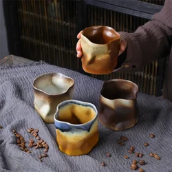 Vintage Irregular Ceramic Mug Japanese Style Coarse Porcelain Coffee Cup Tea Set Teacup Living Room Drinking Mug Birthday Gift
