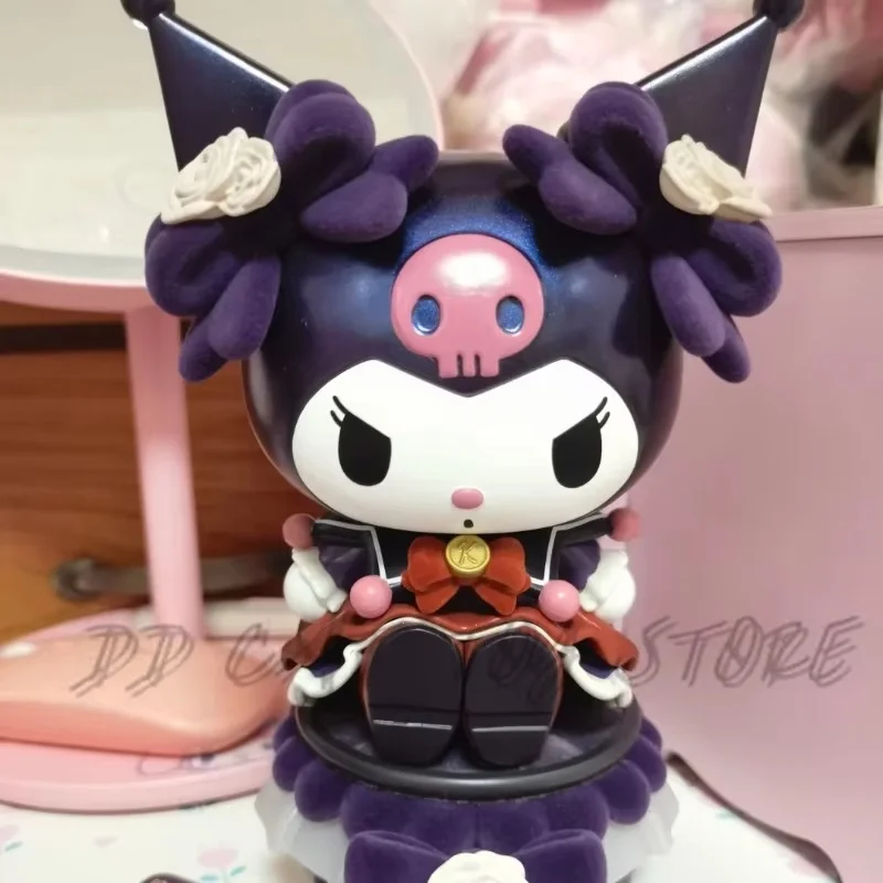 Figura de adorno grande Kawaii Sanrio Kuromi My Melody Rose y Rose, modelo de decoración bonito, juguetes, regalos de navidad y cumpleaños