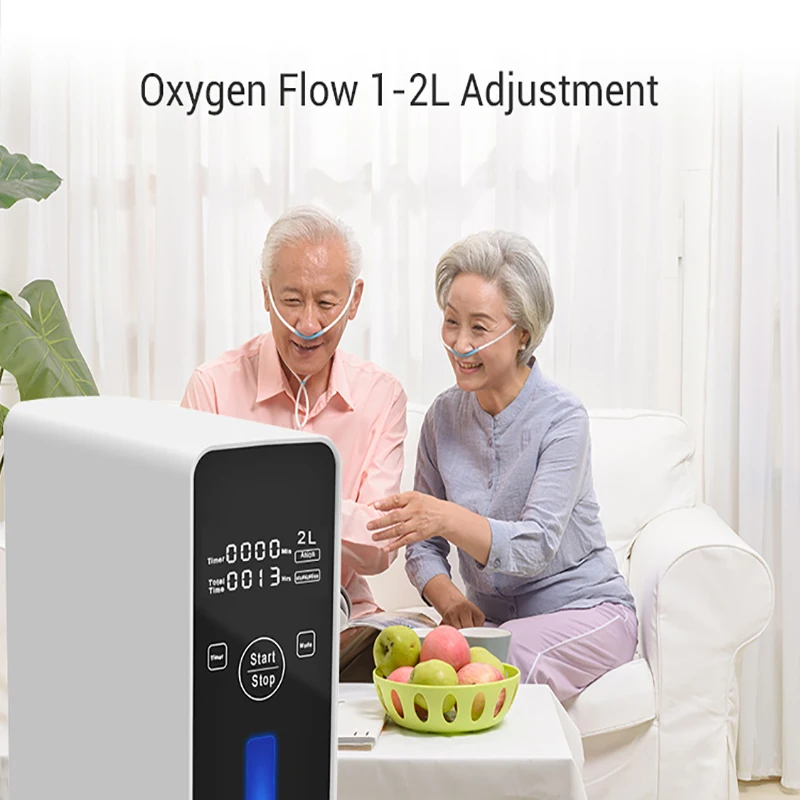 ZIQING 1-2L Portable Oxygen Concentrator Generator Machine Household Car Oxygene Concentrator Respiratory Health Monitors