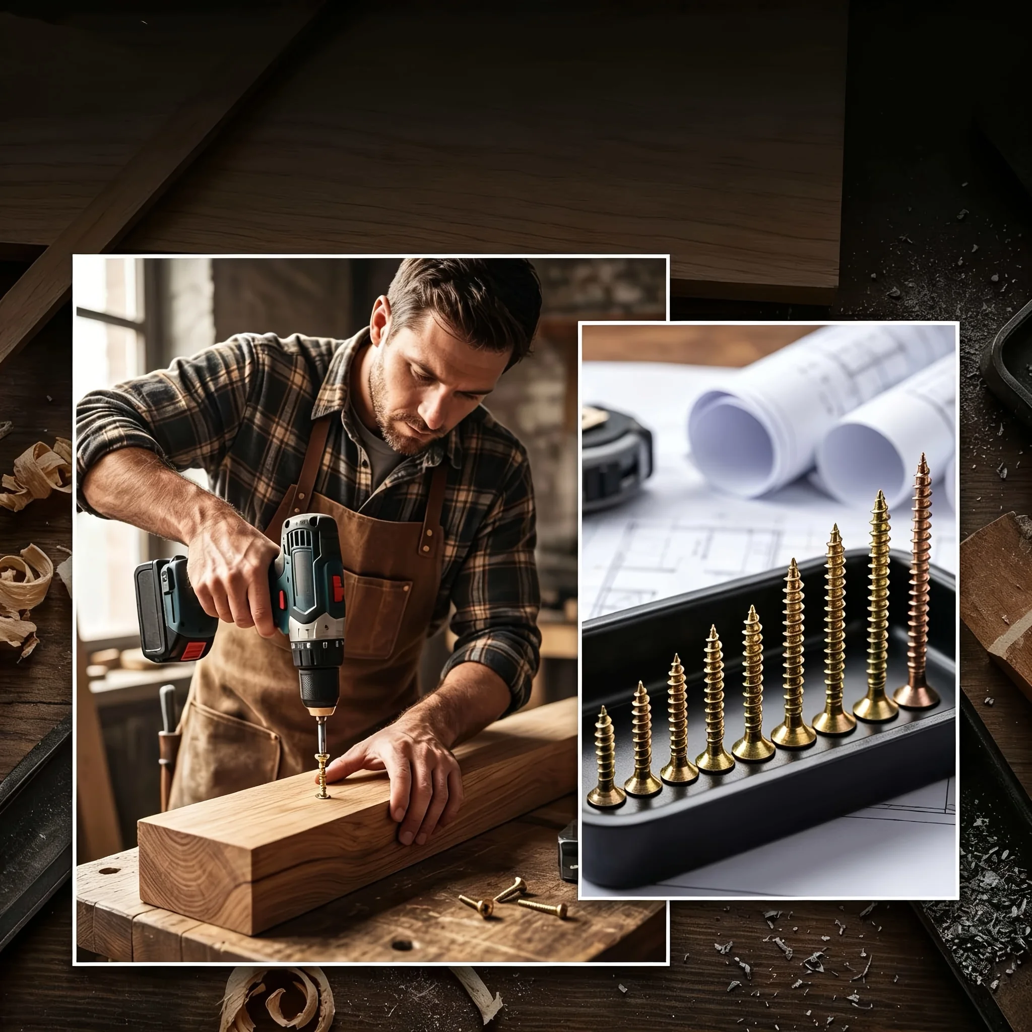 Selbstschneidende Schrauben, hochfeste Holzschrauben, geeignet für die Montage und Reparatur von Möbeln, zum Befestigen von Holzbalken und -platten. – Detail 7