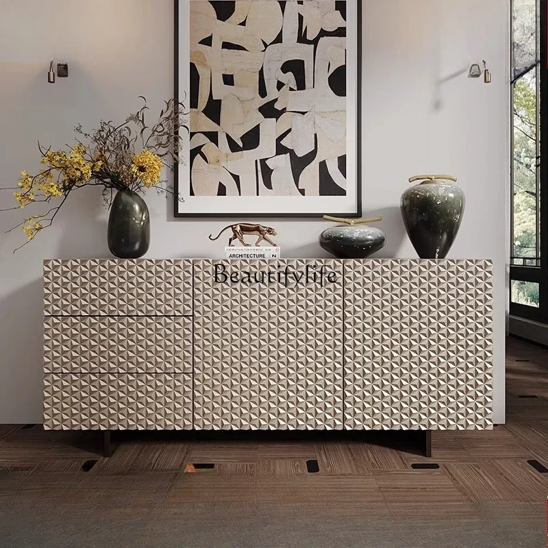 

03.American light luxury dining side cabinet, home living room storage, modern simple and high-end design decorative entrance