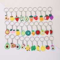 30pcs Fashion Fruit Keychain Cute PVC Fruit Series Pendant Key Ring Bag Backpack Charm Birthday Party Decor Boys Girls Gift