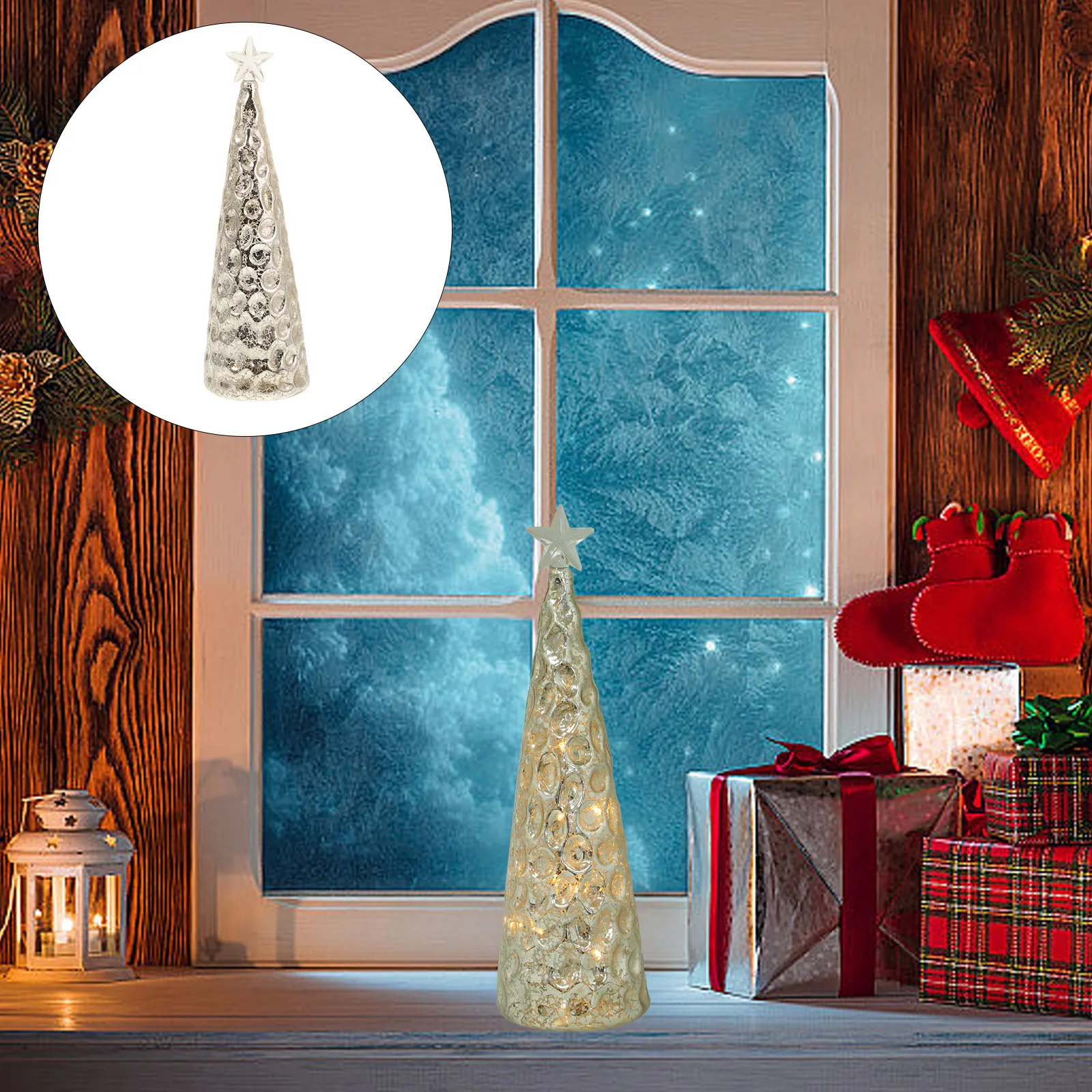 Glowing Glass Night Durable Led Tree Lamp Color Changing Light Decoration Desktop Lamp For Bedroom Christmas Party Small Night