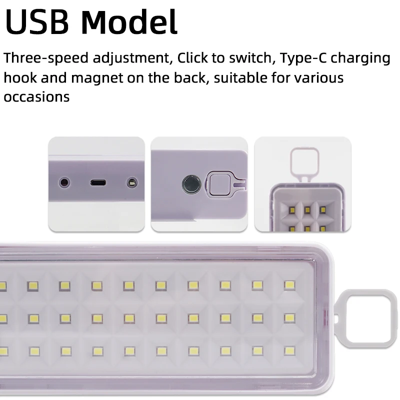 30/60LED Emergency Fire Fighting Lamp Portable Emergency Evacuation Light Wall-mounted LED Bulb Dimmable Camping Lights