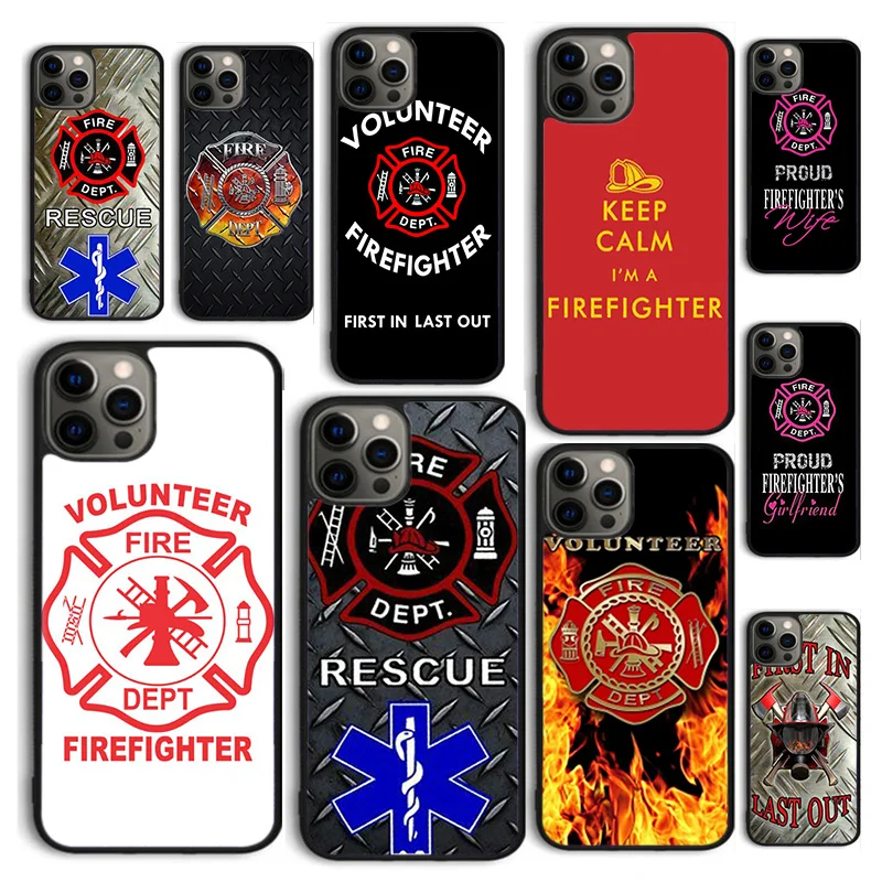 Autumu Firefighter Fireman Fire Helmet Phone Case Cover for iPhone 16 15 12 mini 11 13 14 Pro Max SE 2020 Apple 6S 7 8 Plus