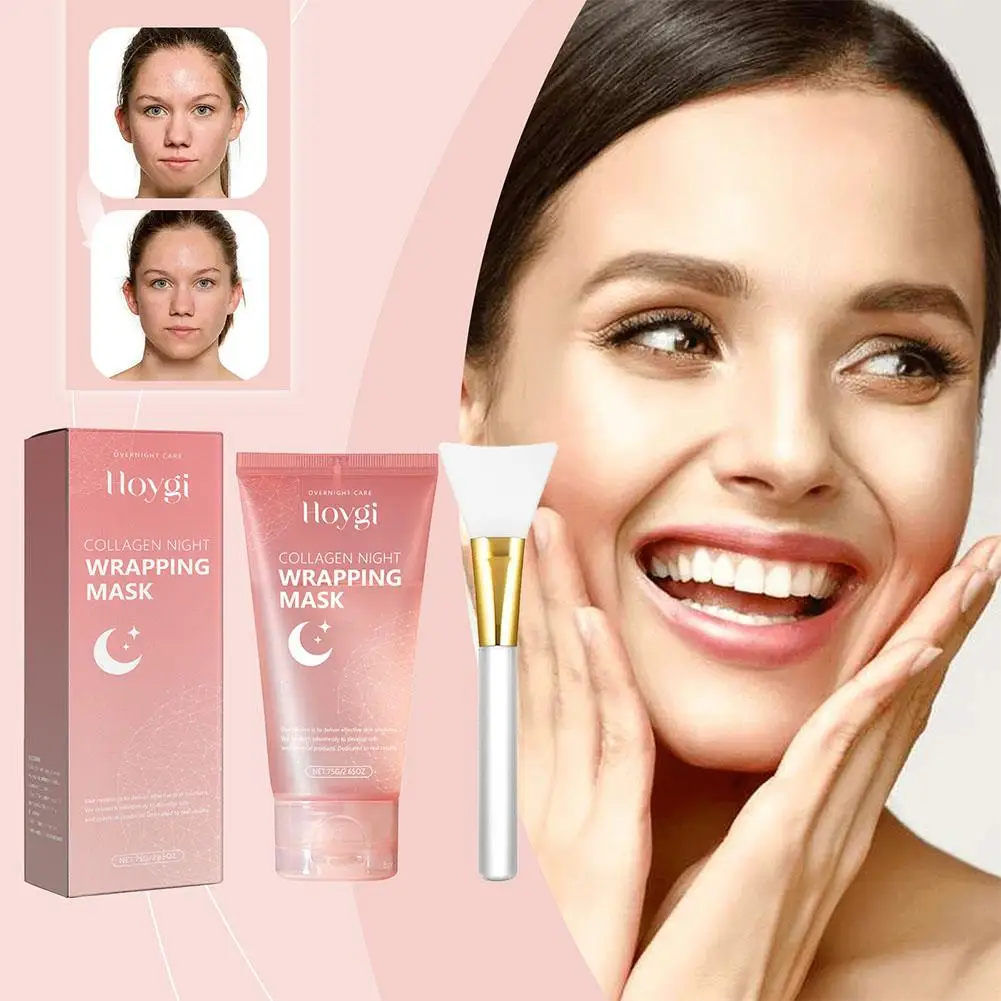 Colágeno reafirmante Peel-off 75ml barro de envoltura nocturna para el cuidado de la piel hidratado y elasticidad cuidado de la piel de colágeno 1 Uds G3u1