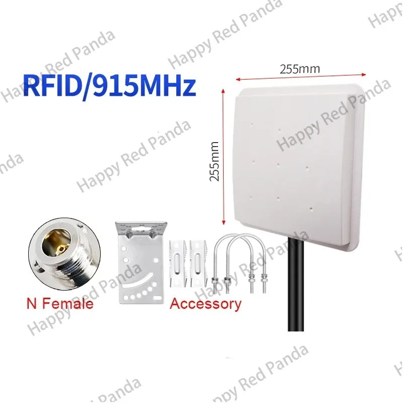 915MHZ RFID Flat Antenna Metal Bracket Outdoor Waterproof High Gain 9dBi IoT Ultra High Frequency Directional N Female