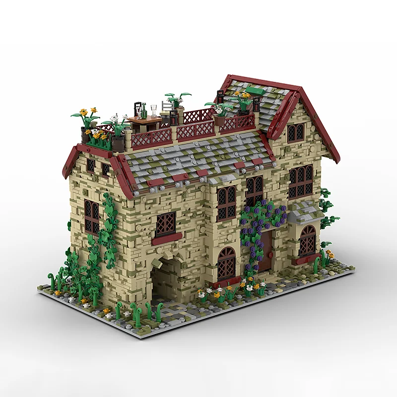 Stadt Street View Modell MOC Bausteine Ein Haus Mit Ein Dachboden Modulare Technologie Geschenke Urlaub Montieren Kinder Spielzeug Anzug
