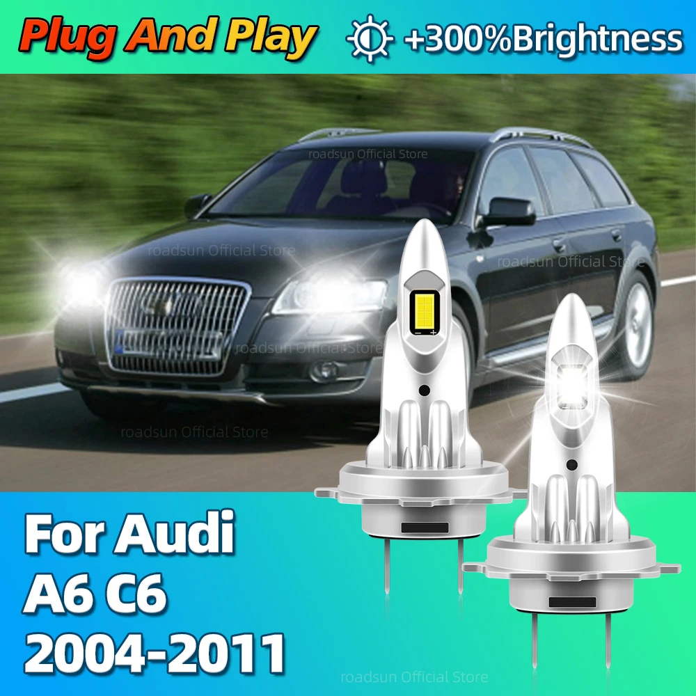 

6000K лампочка 180 Вт CSP Беспроводная фара головного света Plug and Play для Audi A6 C6 2004 2005 2006 2007 2008 2009 2010
